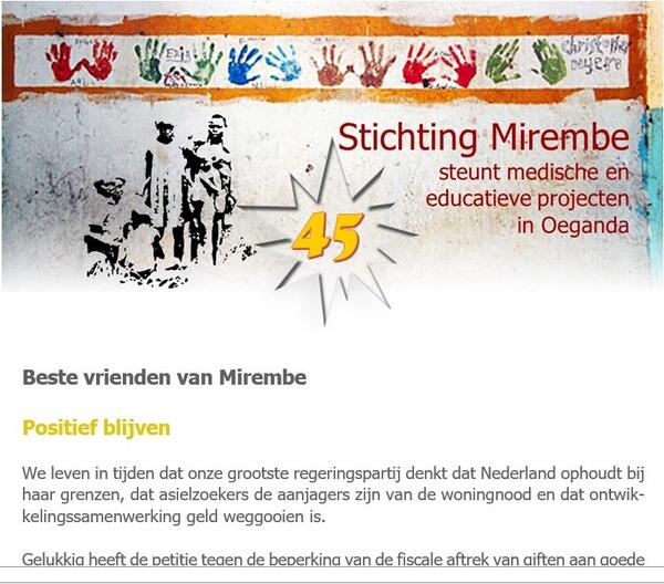 Nieuwsbrief Stichting Mirembe