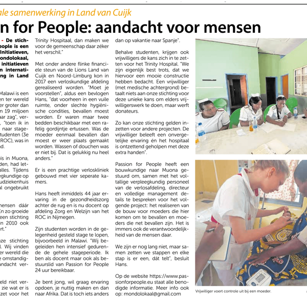 Stichting Passion for People: Aandacht voor mensen